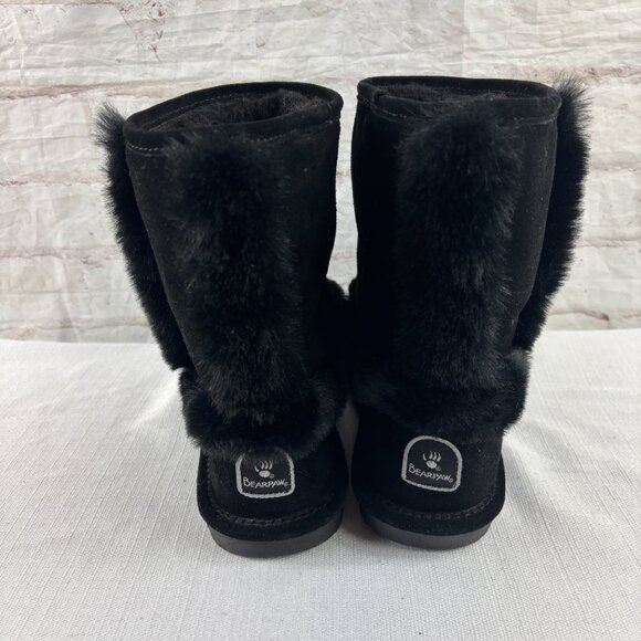 Bearpaw Women's 9 Black Suede Faux Fur Insulated Ashleigh Winter Boots - Picture 8 of 11